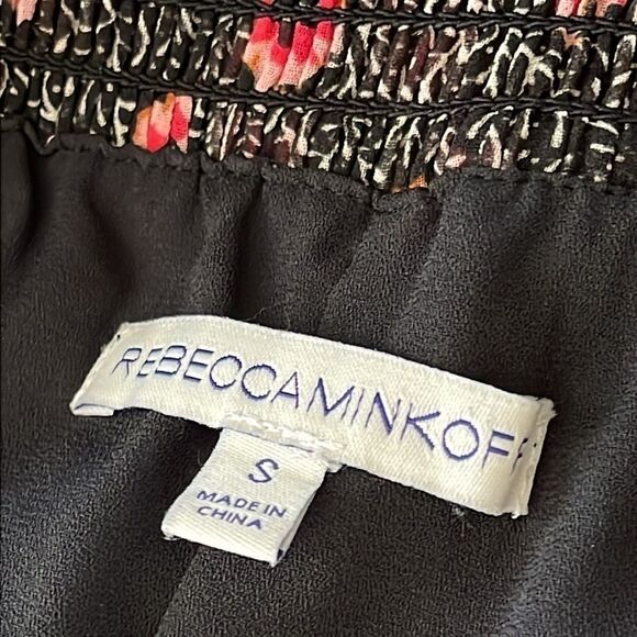 Rebecca Minkoff Ghiradelle Off Shoulder Ruffled Top Small Floral Black halter - Picture 9 of 11